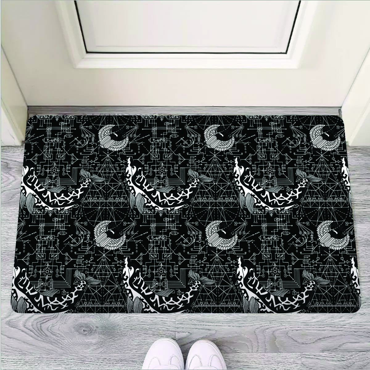 Dolphin Gothic Witch Door Mat-grizzshop