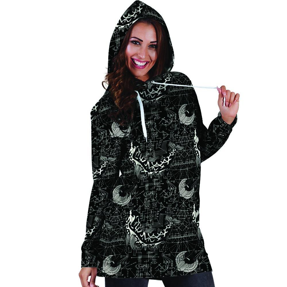 Dolphin Gothic Witch Hoodie Dress-grizzshop