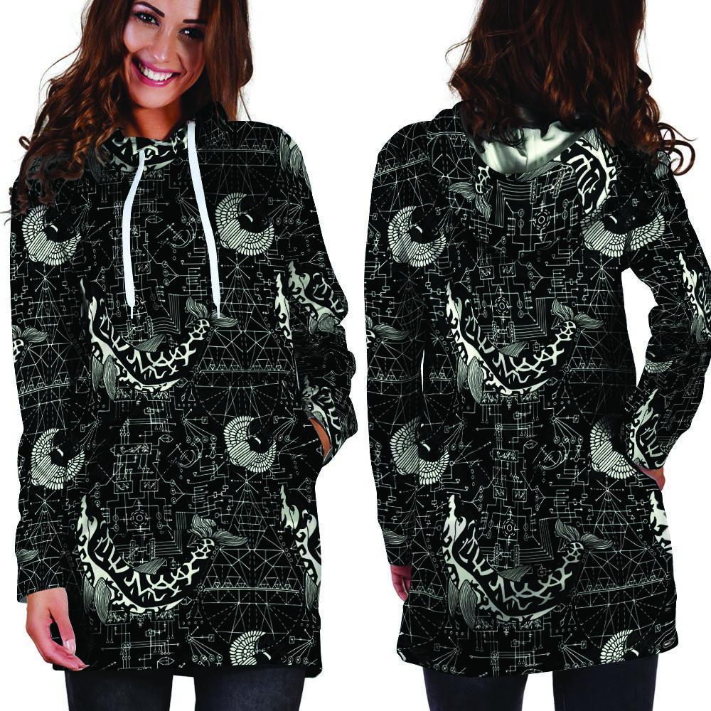 Dolphin Gothic Witch Hoodie Dress-grizzshop