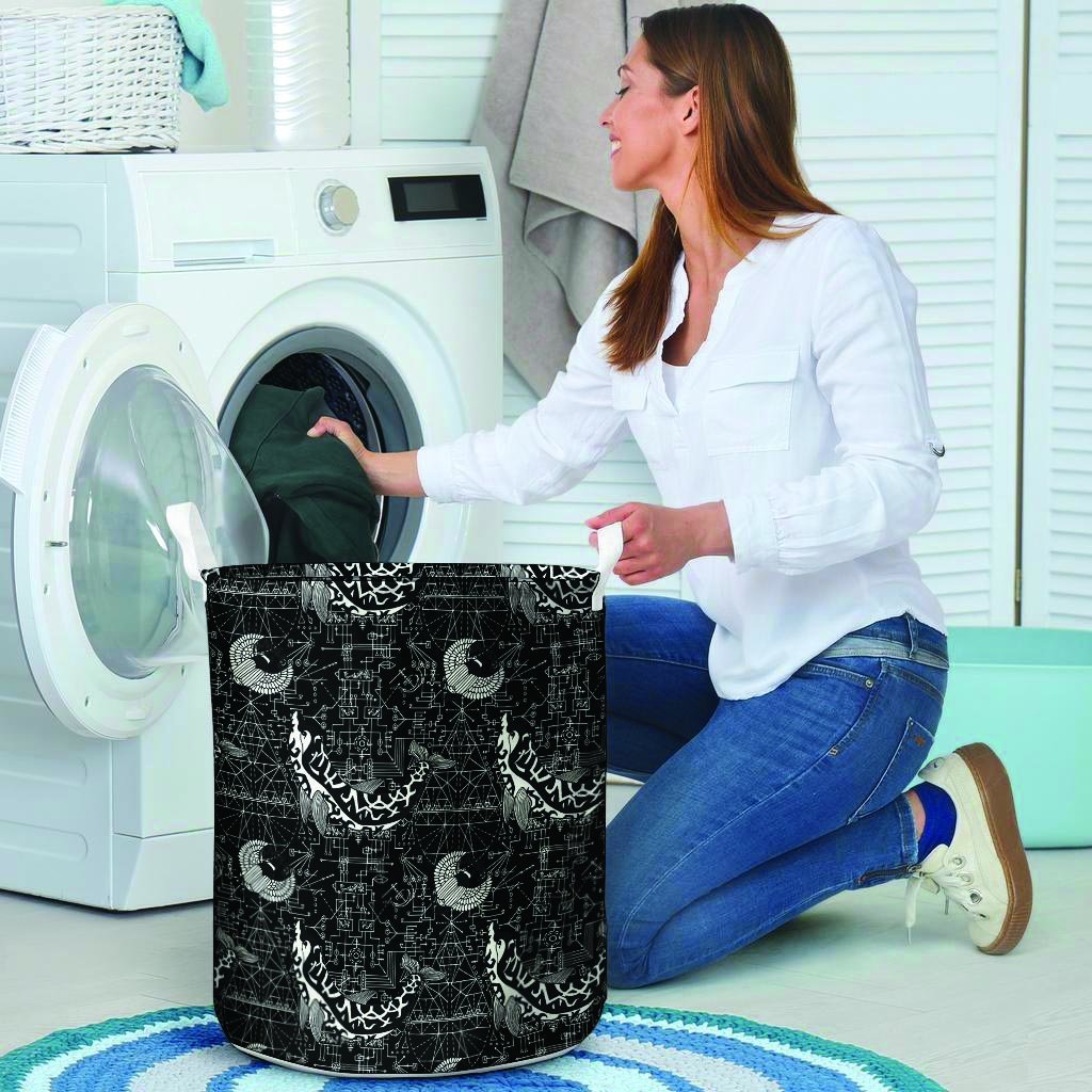 Dolphin Gothic Witch Laundry Basket-grizzshop