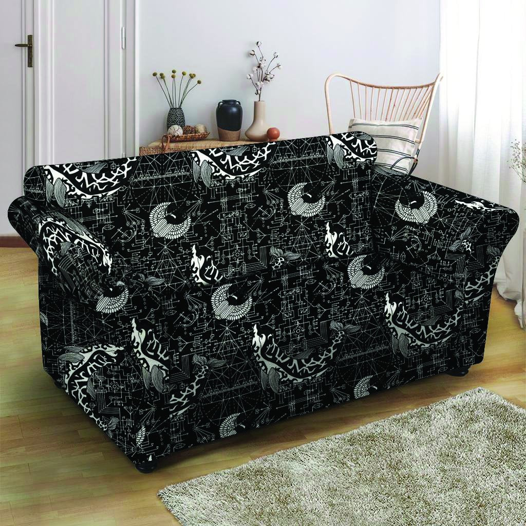 Dolphin Gothic Witch Loveseat Cover-grizzshop