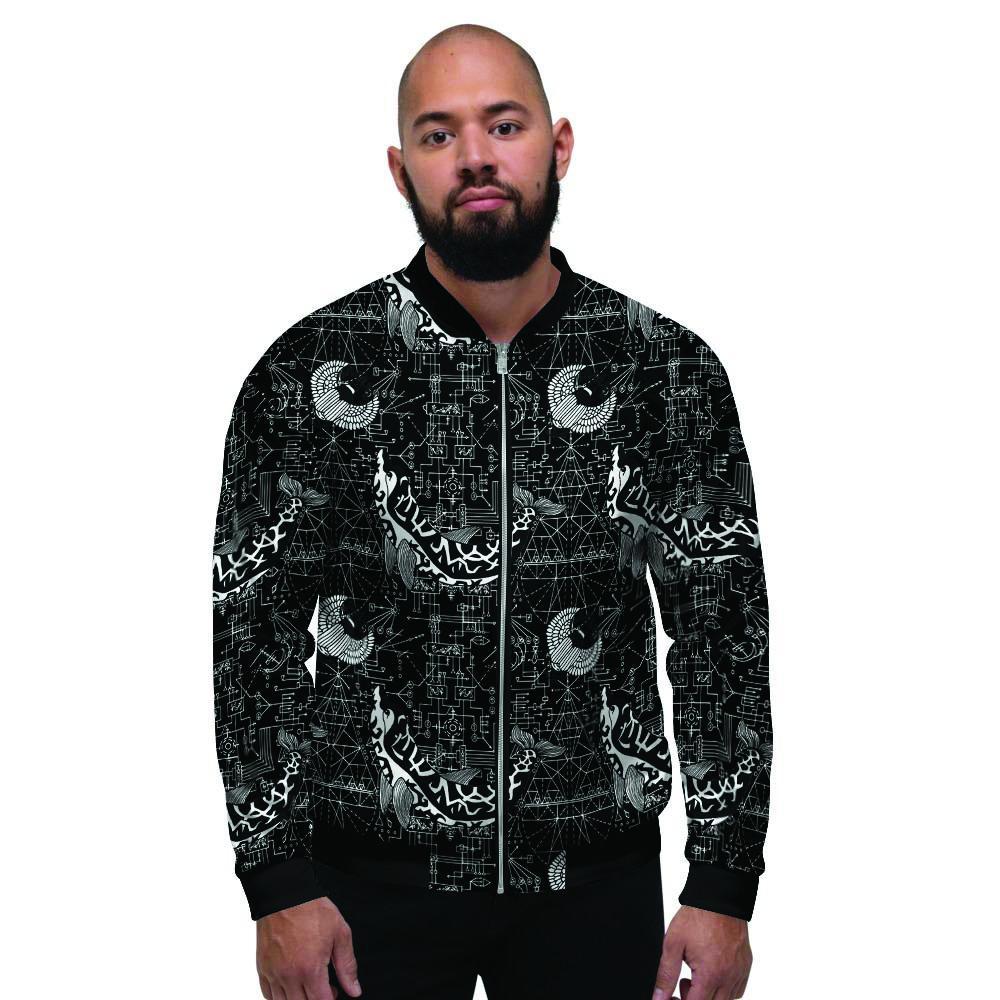 Dolphin Gothic Witch Men's Bomber Jacket-grizzshop