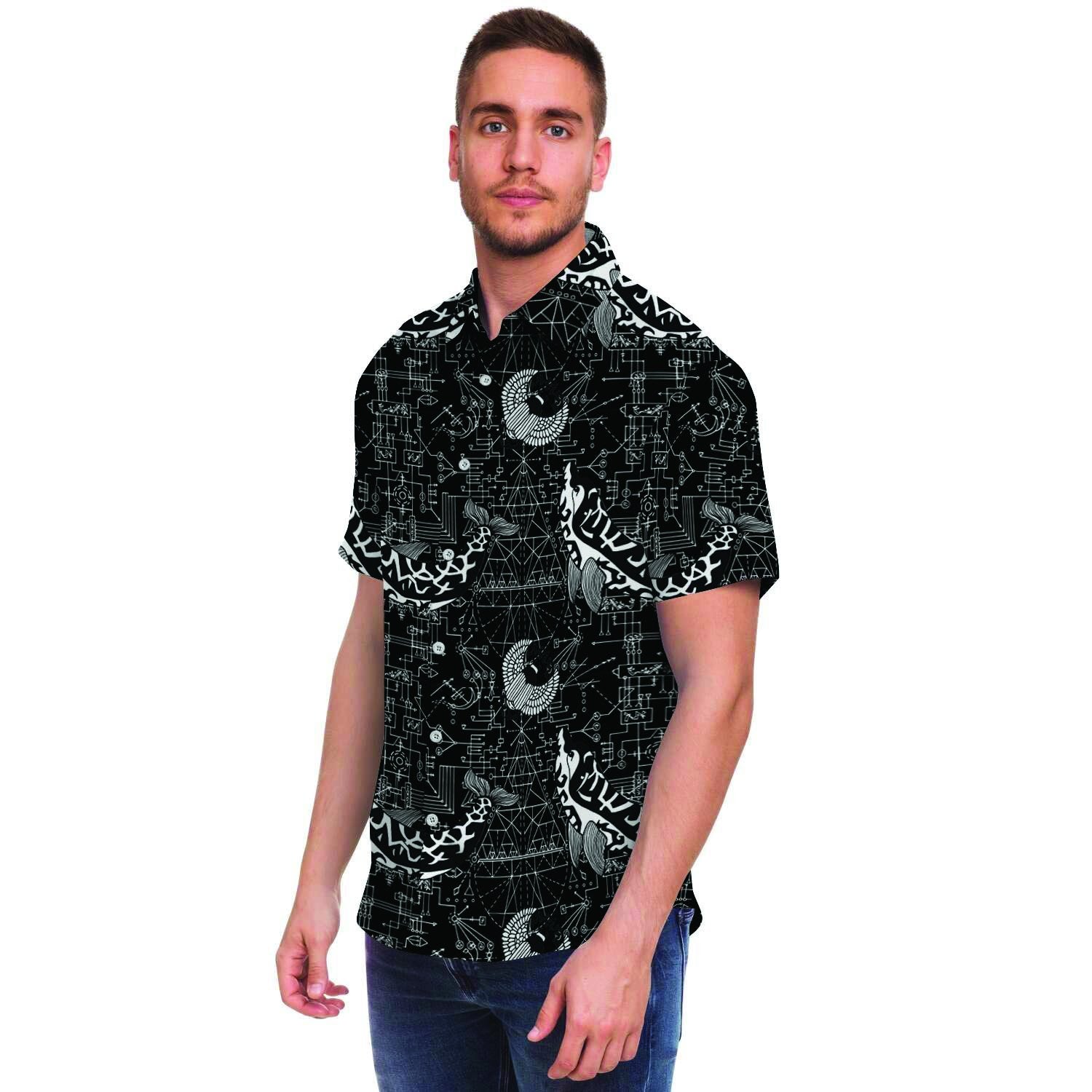 Dolphin Gothic Witch Men's Short Sleeve Shirt-grizzshop