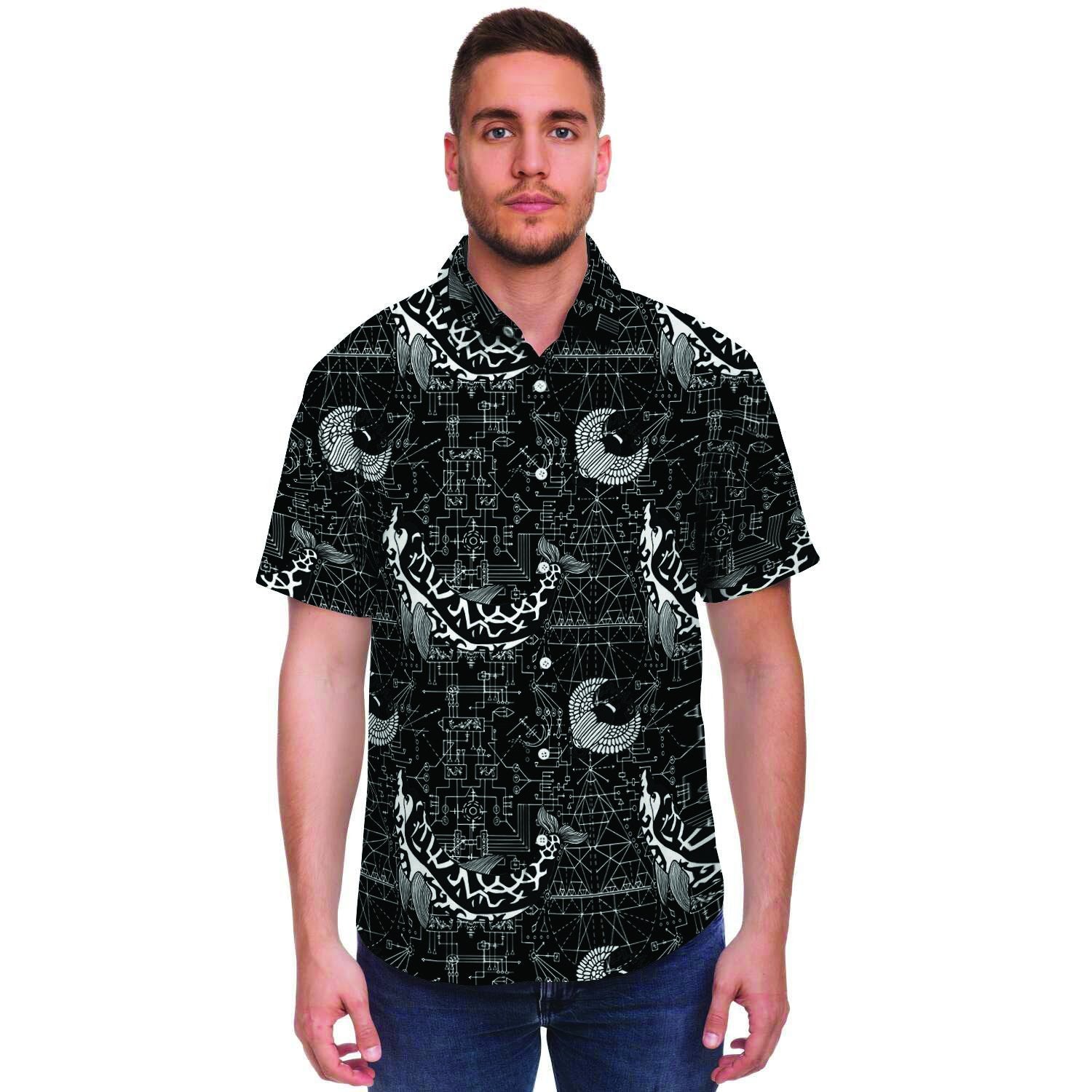 Dolphin Gothic Witch Men's Short Sleeve Shirt-grizzshop