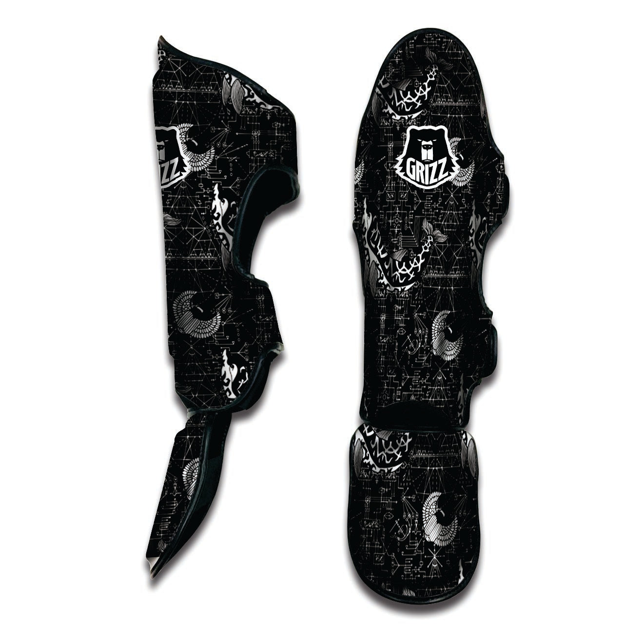 Dolphin Gothic Witch Muay Thai Shin Guard-grizzshop