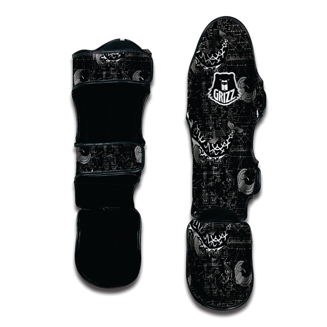 Dolphin Gothic Witch Muay Thai Shin Guard-grizzshop