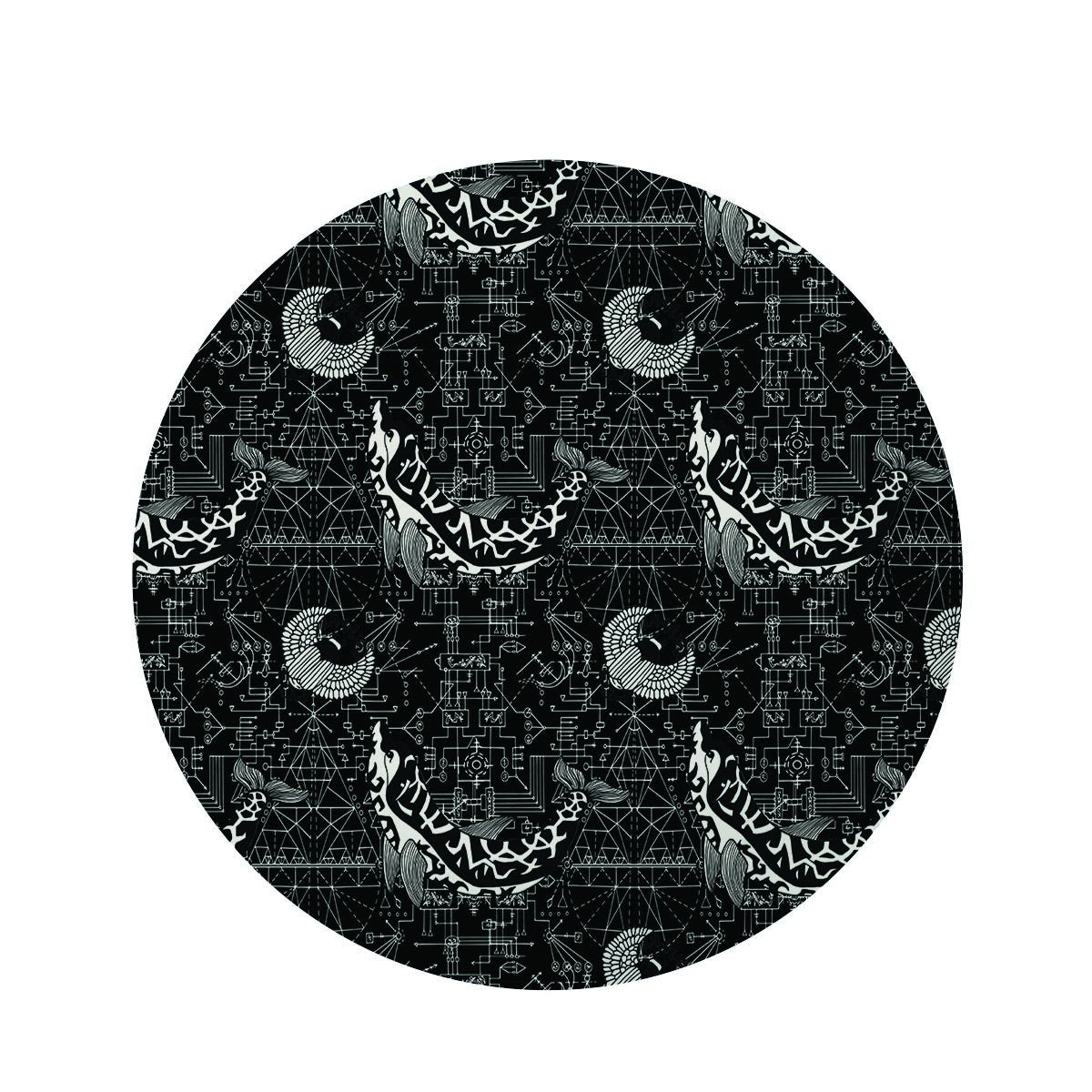 Dolphin Gothic Witch Round Rug-grizzshop