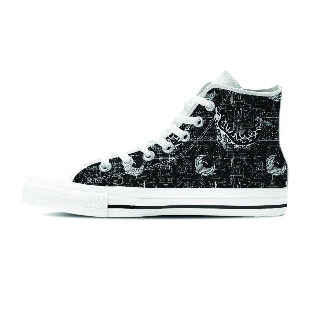 Dolphin Gothic Witch Women's High Top Shoes-grizzshop