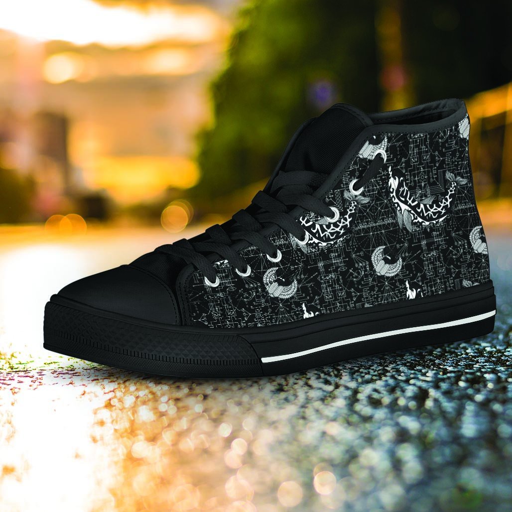 Dolphin Gothic Witch Women's High Top Shoes-grizzshop