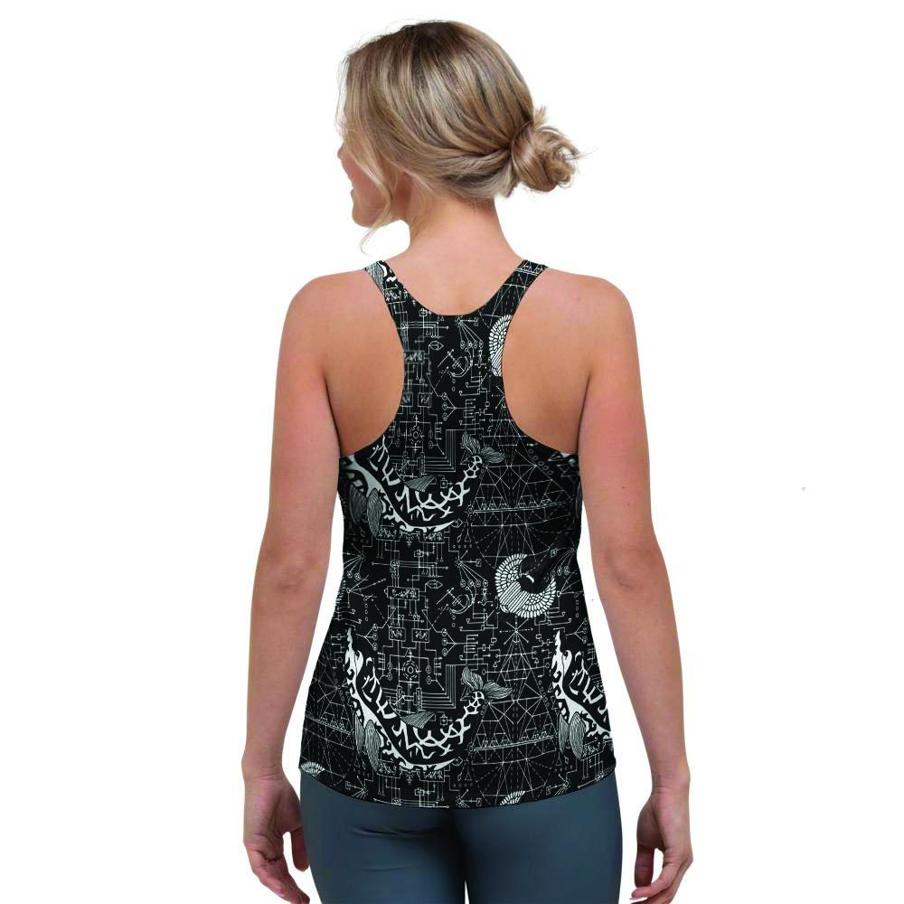 Dolphin Gothic Witch Women's Racerback Tank Top-grizzshop