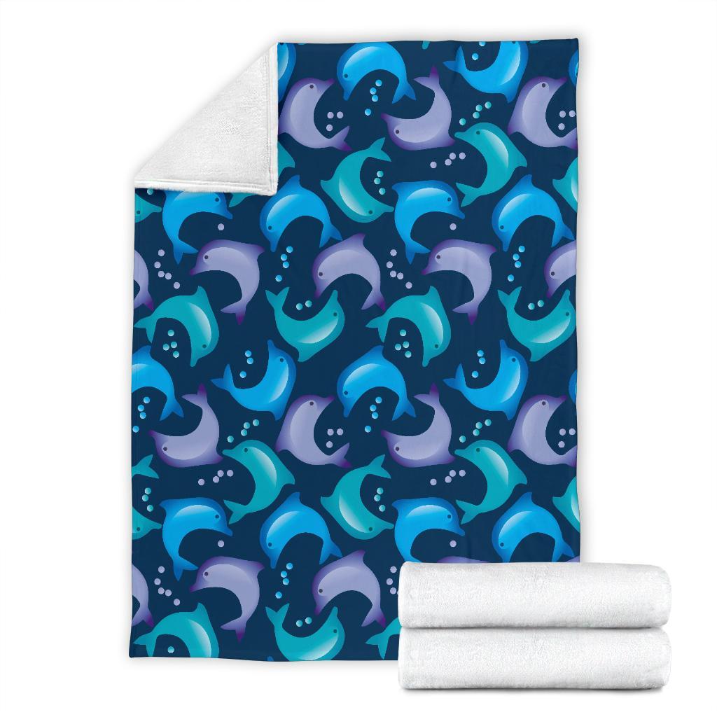 Dolphin Pattern Print Blanket-grizzshop