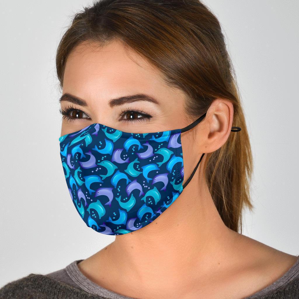 Dolphin Pattern Print Face Mask-grizzshop