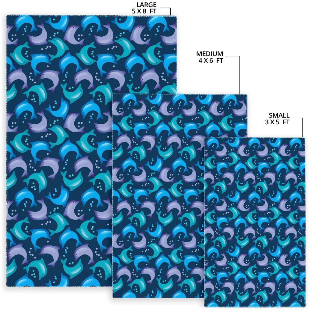 Dolphin Pattern Print Floor Mat-grizzshop