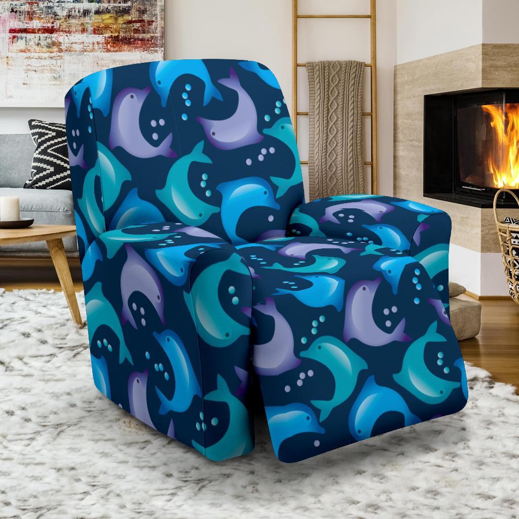 Dolphin Pattern Print Recliner Cover-grizzshop