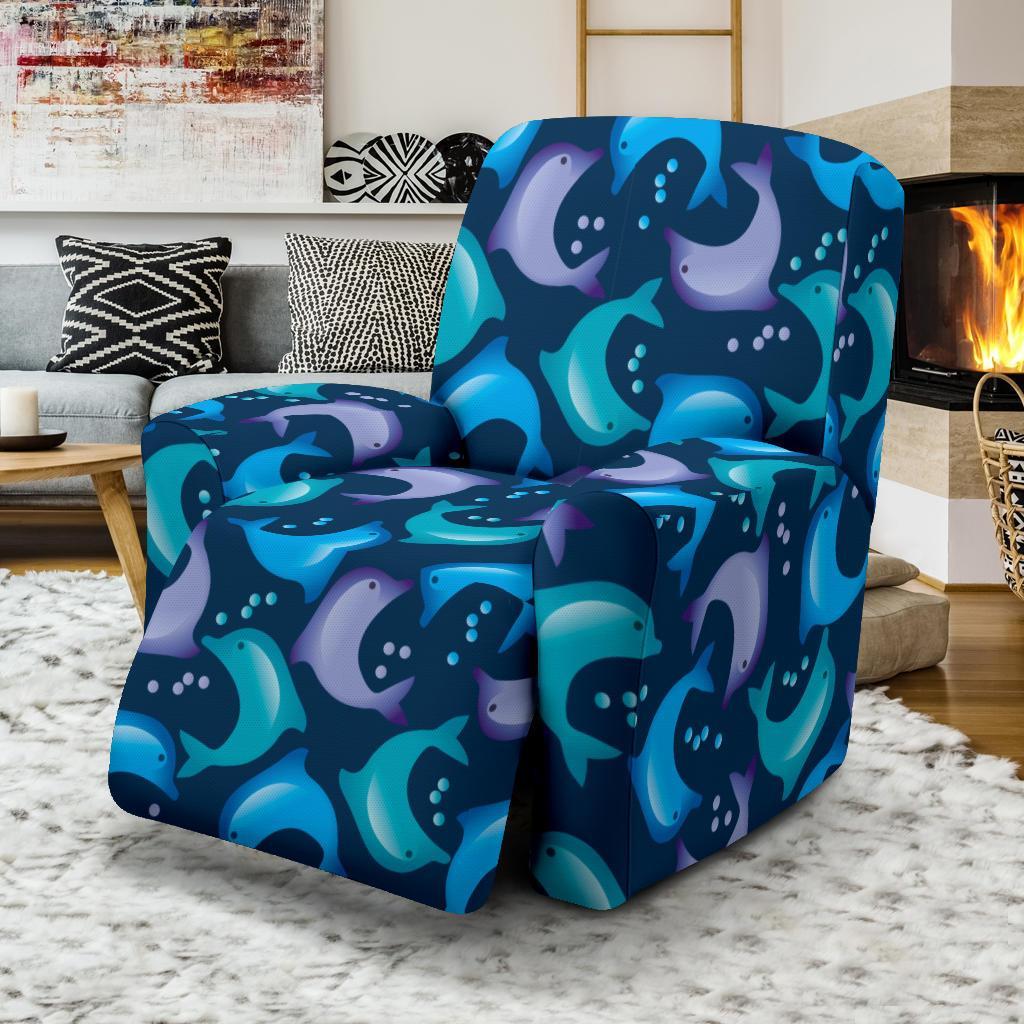 Dolphin Pattern Print Recliner Cover-grizzshop