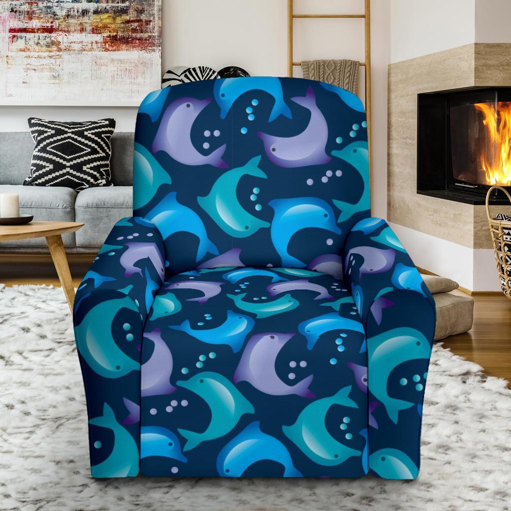 Dolphin Pattern Print Recliner Cover-grizzshop