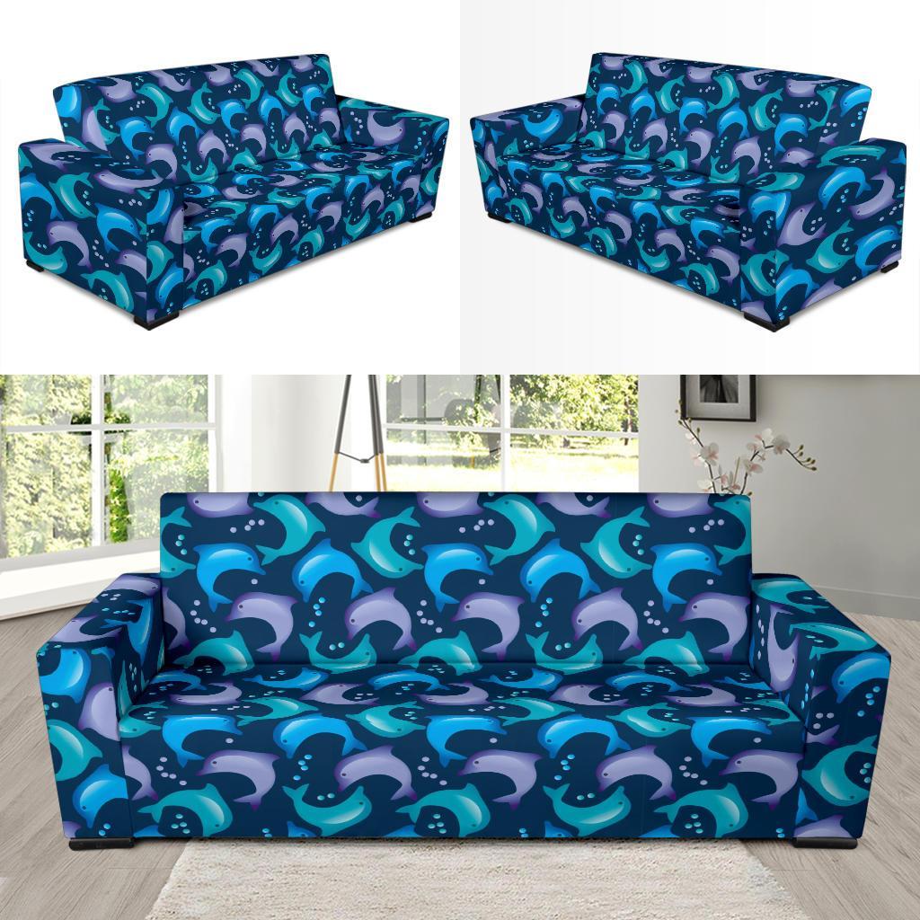 Dolphin Pattern Print Sofa Covers-grizzshop