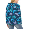 Dolphin Pattern Print Women Pullover Hoodie-grizzshop