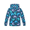 Dolphin Pattern Print Women Pullover Hoodie-grizzshop