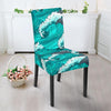 Dolphin Wave Pattern Print Chair Cover-grizzshop