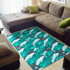 Dolphin Wave Pattern Print Floor Mat-grizzshop