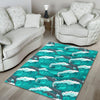 Dolphin Wave Pattern Print Floor Mat-grizzshop