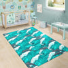 Dolphin Wave Pattern Print Floor Mat-grizzshop