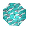 Dolphin Wave Pattern Print Foldable Umbrella-grizzshop