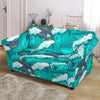 Dolphin Wave Pattern Print Loveseat Cover-grizzshop