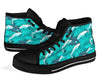 Dolphin Wave Pattern Print Men Women's High Top Shoes-grizzshop