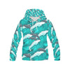 Dolphin Wave Pattern Print Women Pullover Hoodie-grizzshop