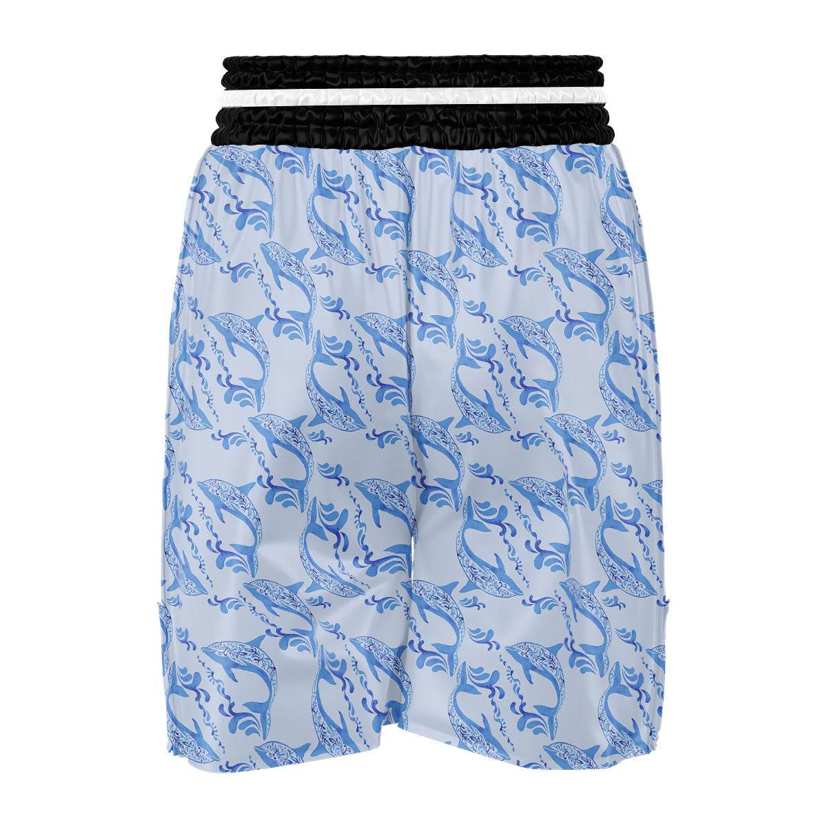 Dolphins Blue Print Pattern Boxing Shorts-grizzshop