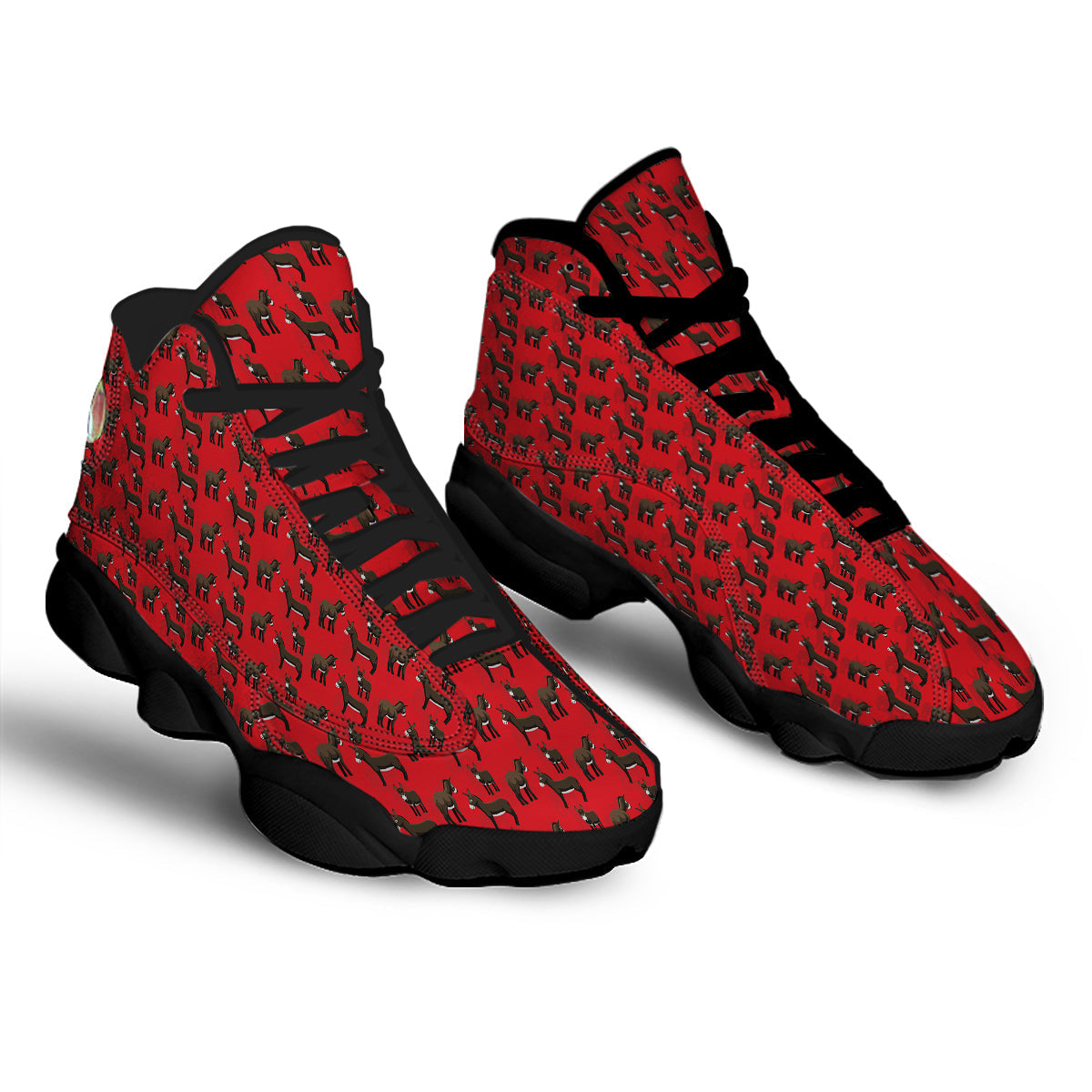 Donkey Balearic Cartoon Print Pattern Black Basketball Shoes-grizzshop