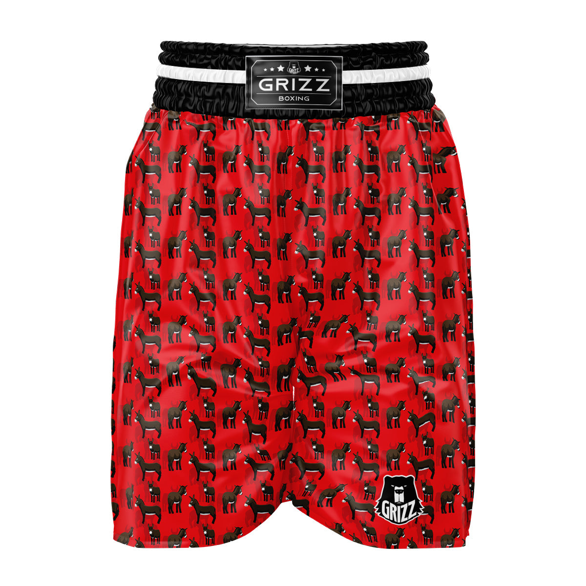 Donkey Balearic Cartoon Print Pattern Boxing Shorts-grizzshop