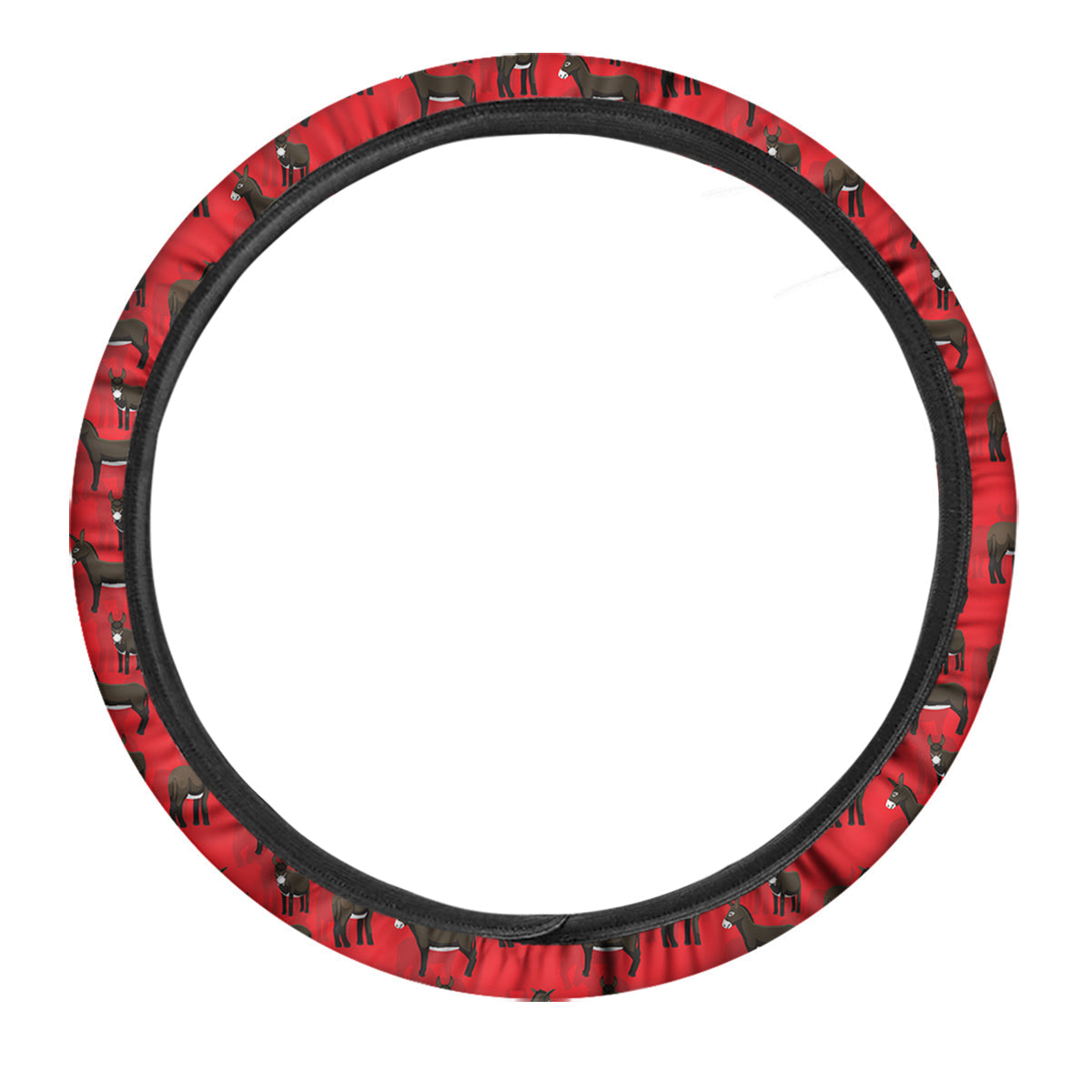 Donkey Balearic Cartoon Print Pattern Car Steering Wheel Cover-grizzshop