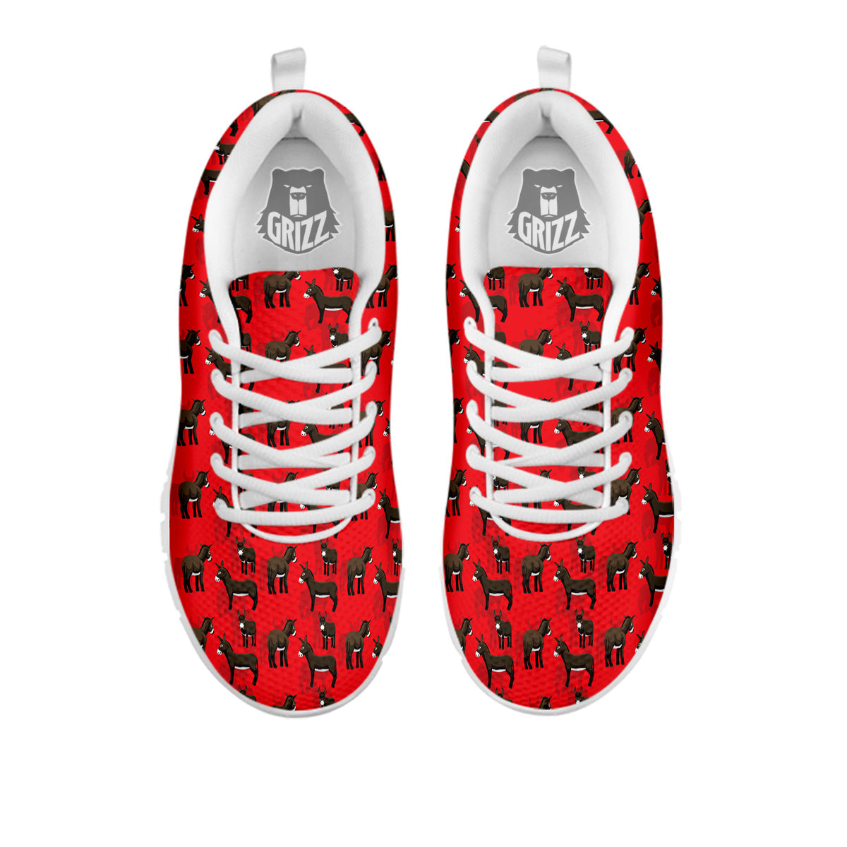 Donkey Balearic Cartoon Print Pattern White Sneaker-grizzshop