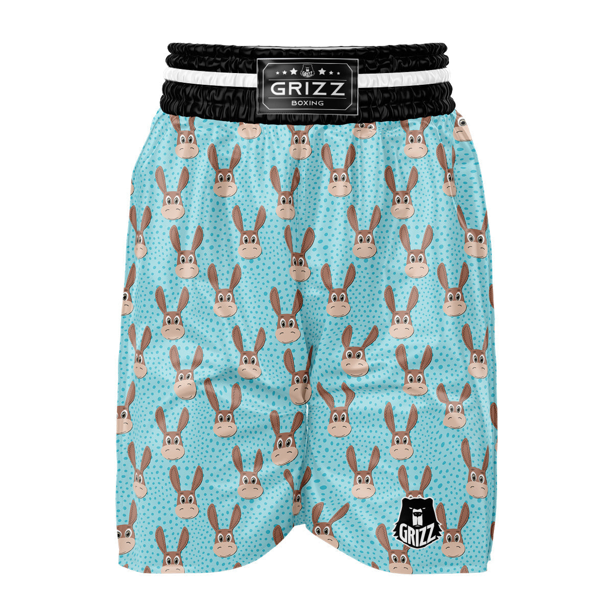 Donkey Cute Cartoon Print Pattern Boxing Shorts-grizzshop
