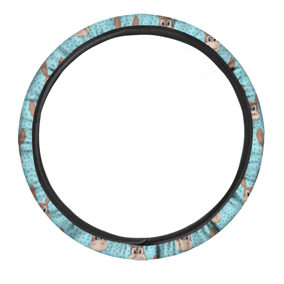 Donkey Cute Cartoon Print Pattern Car Steering Wheel Cover-grizzshop