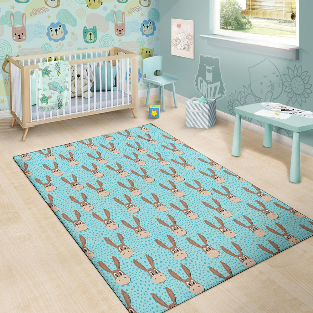 Donkey Cute Cartoon Print Pattern Floor Mat-grizzshop