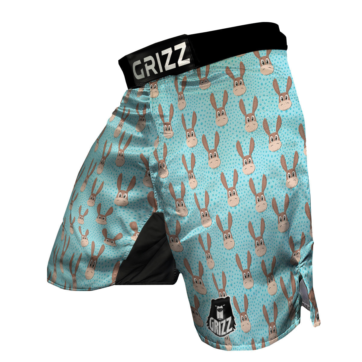 Donkey Cute Cartoon Print Pattern MMA Shorts-grizzshop