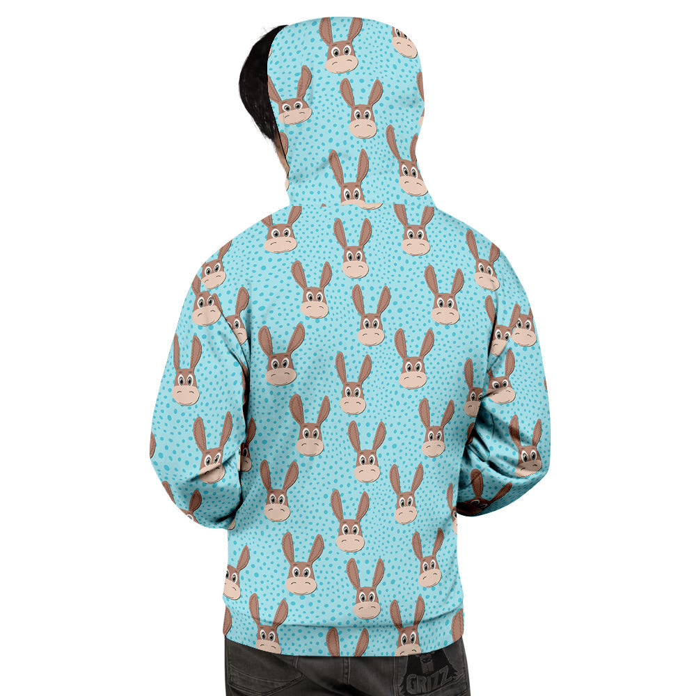 Donkey Cute Cartoon Print Pattern Men's Hoodie-grizzshop