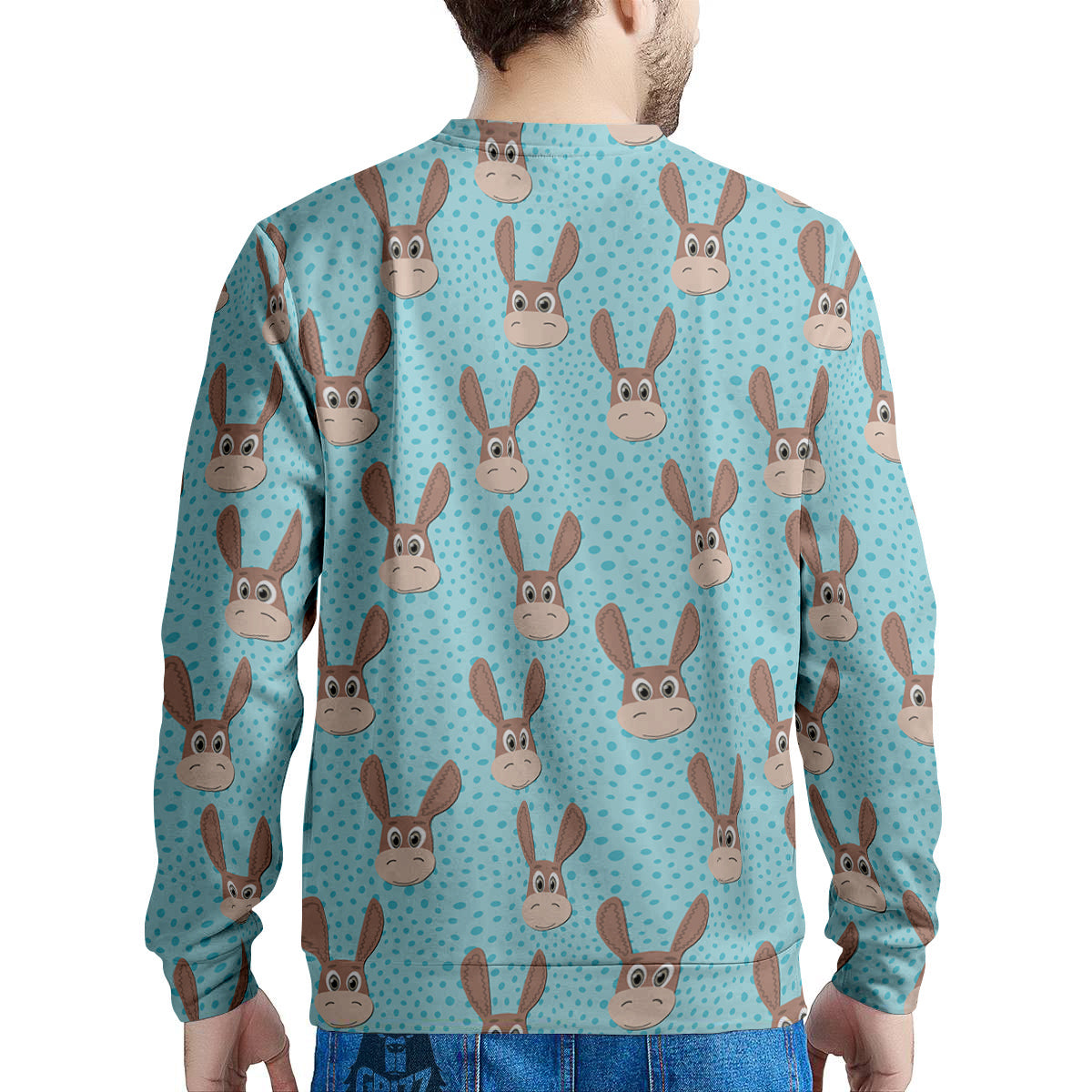 Donkey Cute Cartoon Print Pattern Men's Sweatshirt-grizzshop