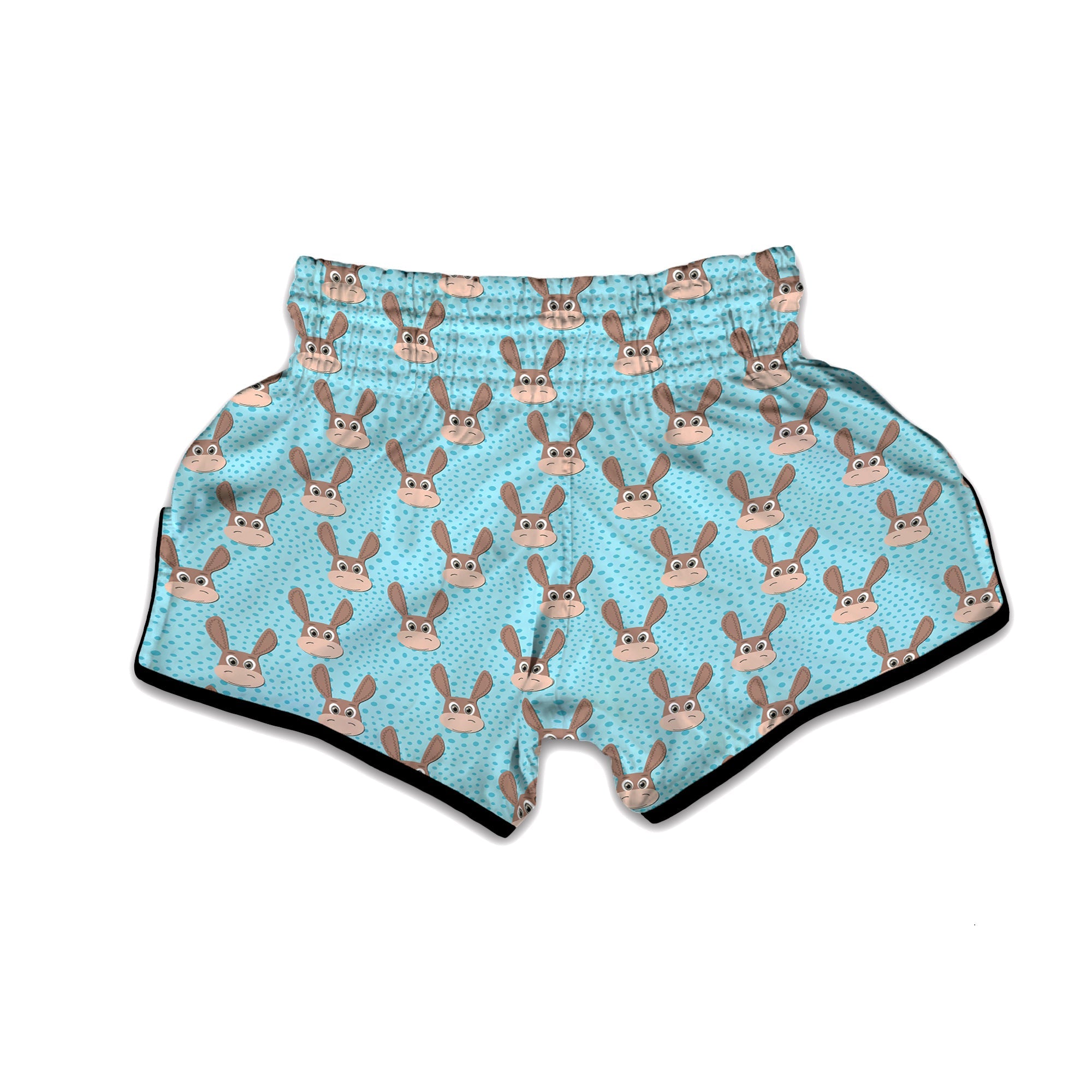 Donkey Cute Cartoon Print Pattern Muay Thai Boxing Shorts-grizzshop