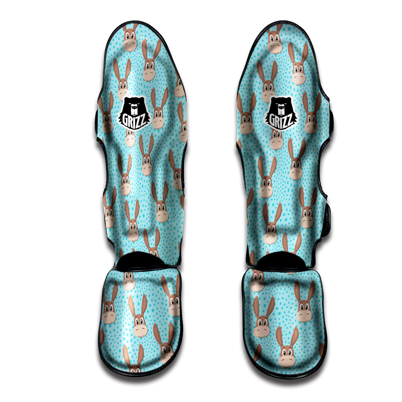 Donkey Cute Cartoon Print Pattern Muay Thai Shin Guards-grizzshop