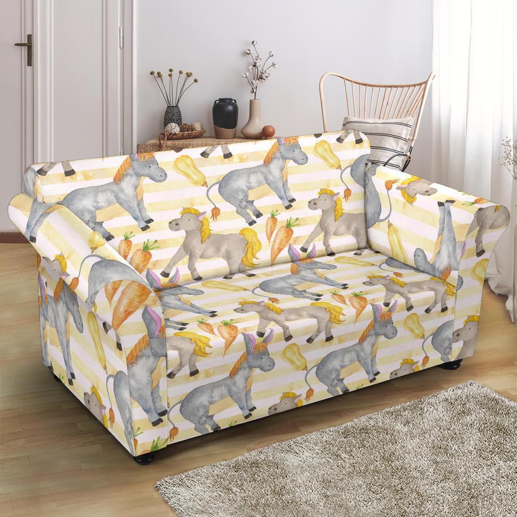 Donkey Pattern Print Loveseat Cover-grizzshop