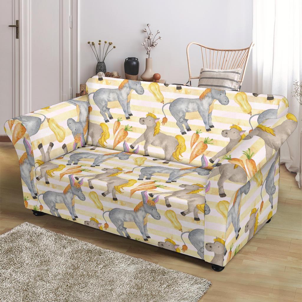 Donkey Pattern Print Loveseat Cover-grizzshop