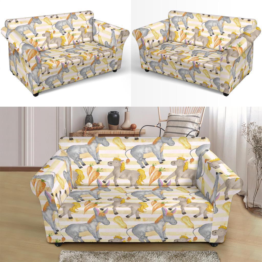 Donkey Pattern Print Loveseat Cover-grizzshop