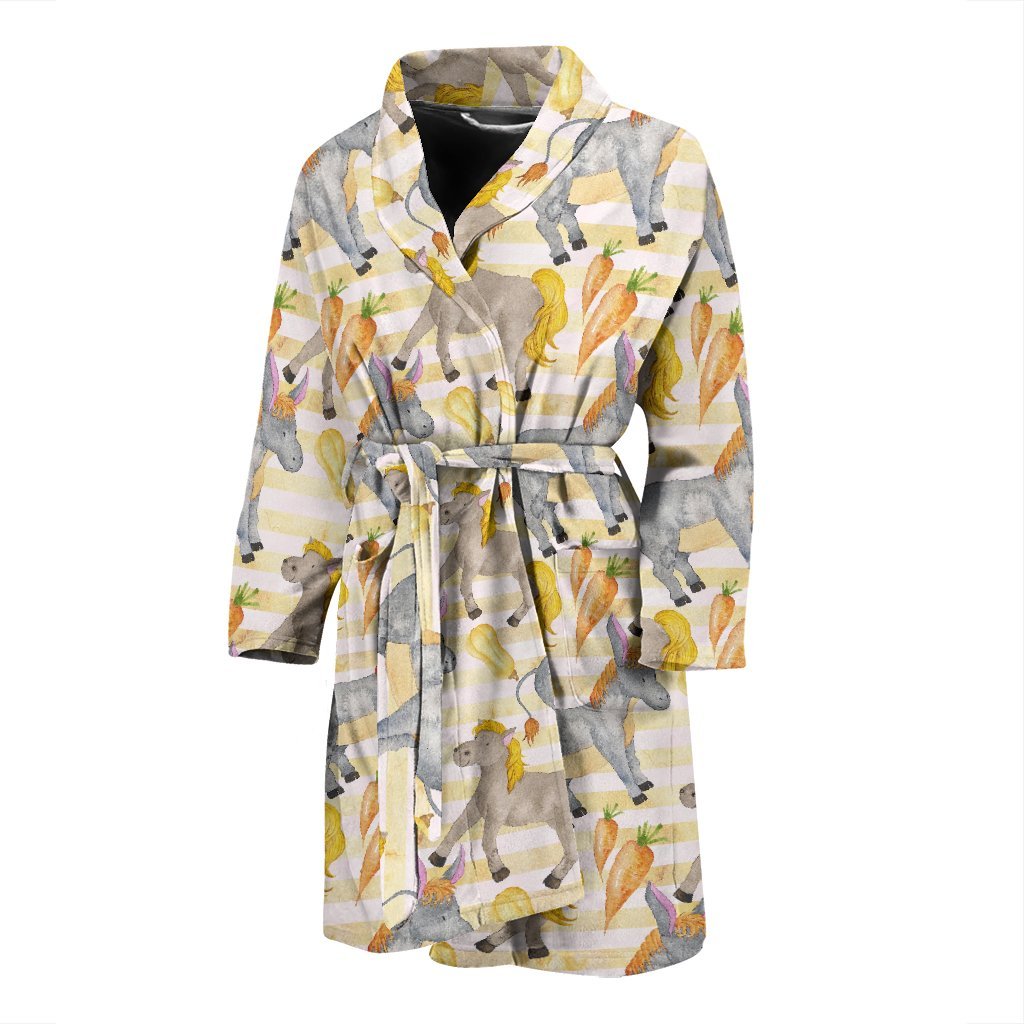 Donkey Pattern Print Men Long Robe-grizzshop