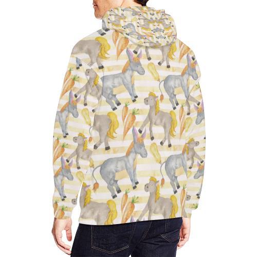 Donkey Pattern Print Men Pullover Hoodie-grizzshop