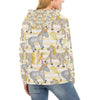 Donkey Pattern Print Women Pullover Hoodie-grizzshop